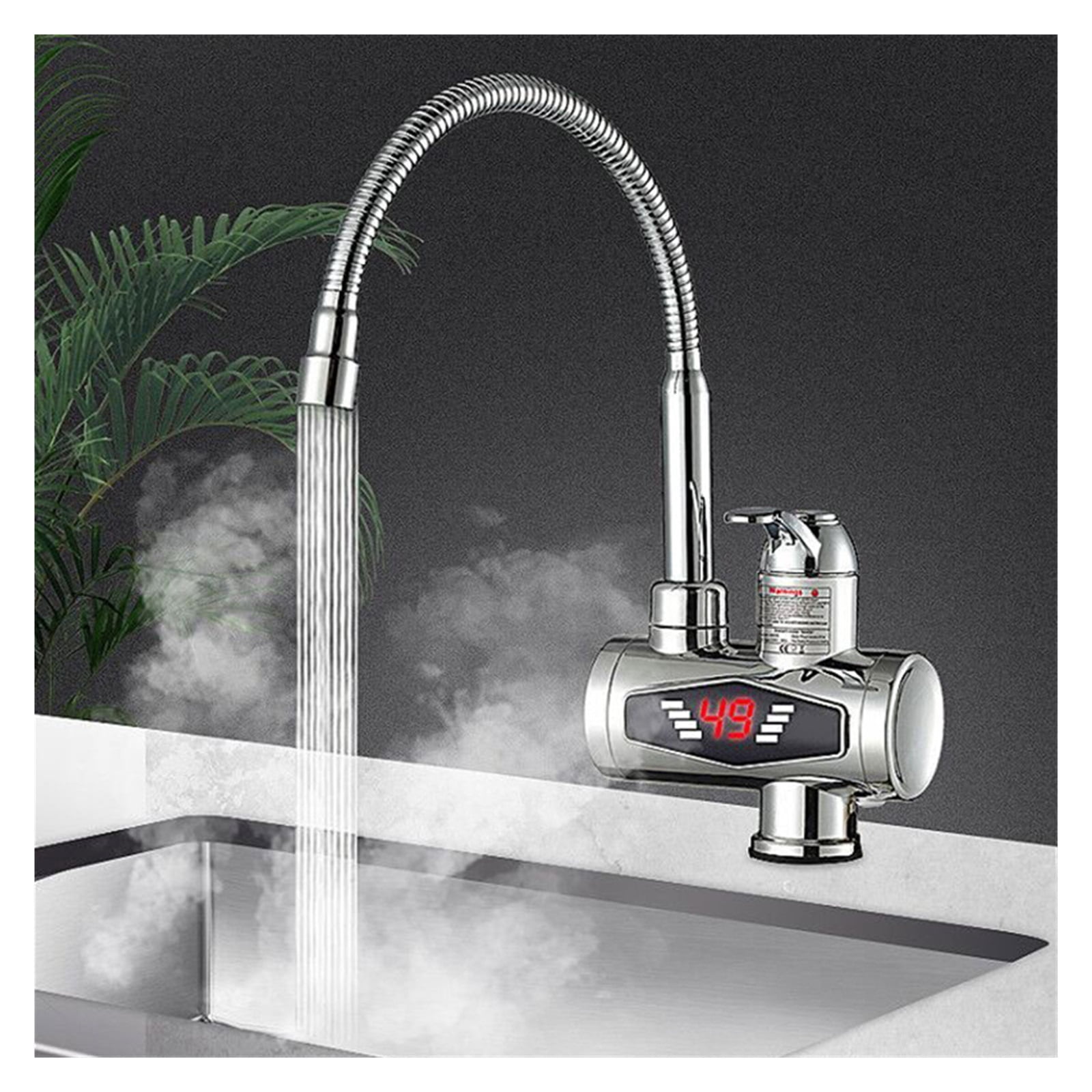 Electric Kitchen Water Heater Faucet Tap Instant Hot Water Cold Heating Faucet Tankless Water With LED Digital Display
