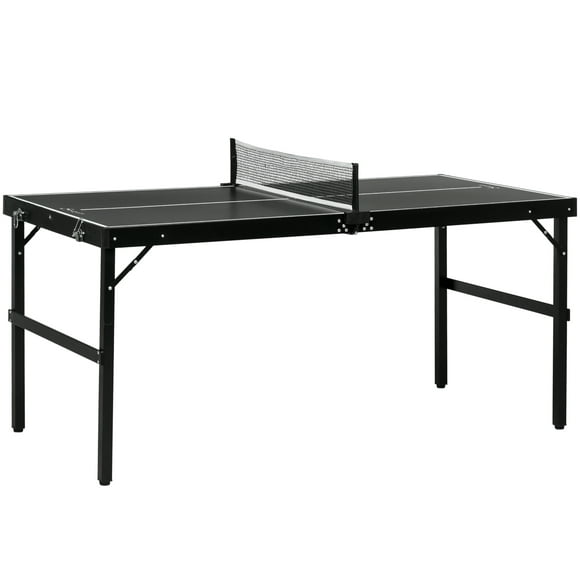 Soozier Mini Table Tennis Table, Aluminium Folding Ping Pong Table