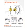thumbnail image 4 of Pendientes de aro de plata de ley con piedras natales Silvora para mujer. Diamantes creados. Delicada joya de regalo para cumpleaños o Navidad, 4 of 8