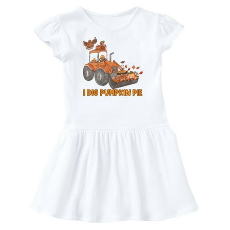 

Inktastic I Dig Pumpkin Pie Turkeys and Bulldozer Gift Toddler Girl Dress