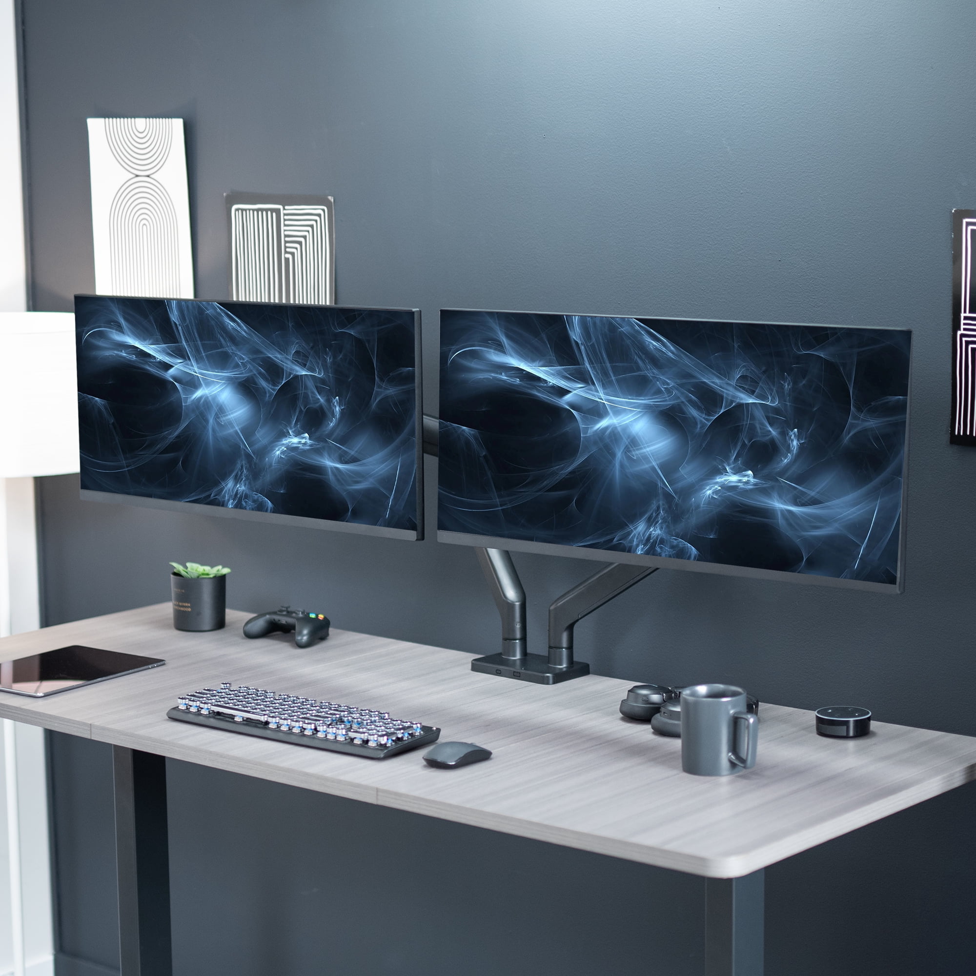 VIVO Mechanical Spring Dual Ultra Wide Monitor Mount, Fits up to 45" Screens
