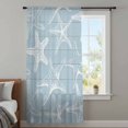thumbnail image 4 of Blue White Starfish Sheer Curtains 72 Inches Long, Coastal Ocean Summer Sea Nautical Light Filering Curtains, Breathable Simi Curtain Privacy Drapes for Living Room Bedroom Window Treatment, 4 of 9