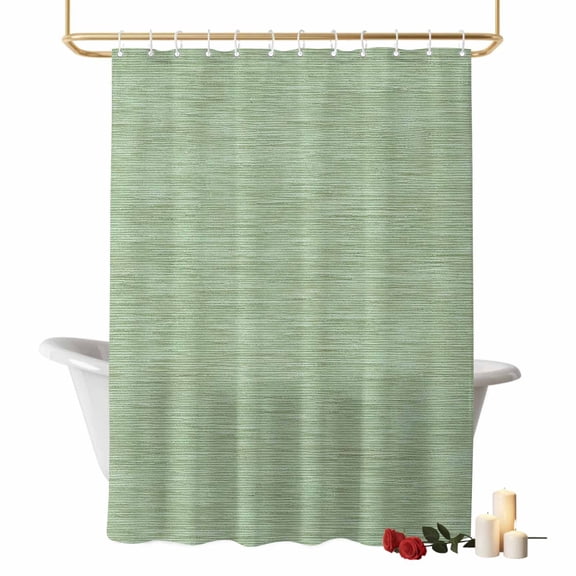 Sage Green Bathroom Shower Curtains with Hooks, Country Vintage Minimalist Farmhouse Solid Color Waterproof Fabric Washable Shower Curtain for Home Hotel Bathtub Decor 48x72 Inch