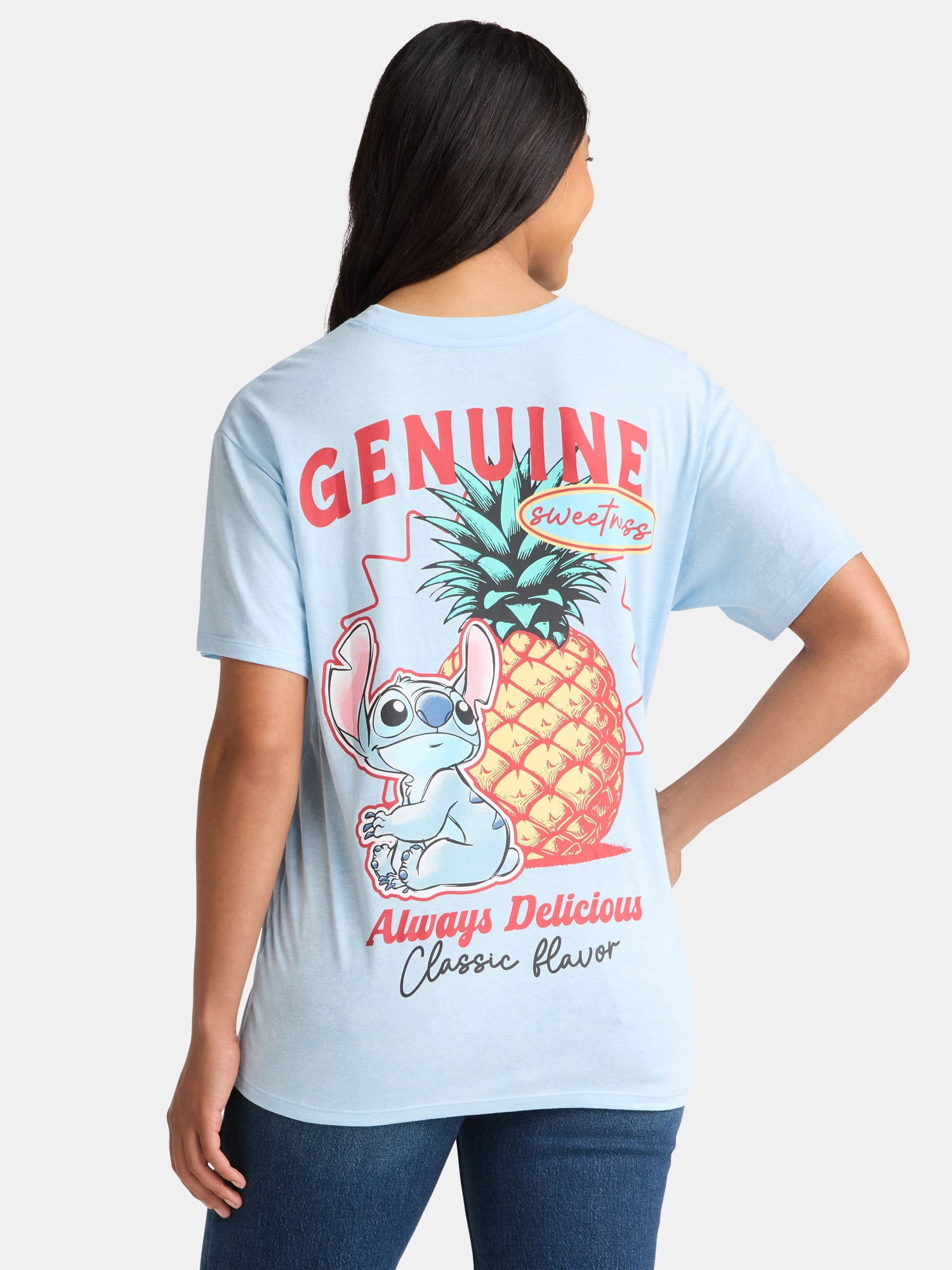 Disney Stitch Women’s Genuine Sweetness Graphic Tee, Sizes XXS-XXL