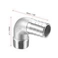 thumbnail image 3 of 304 Stainless Steel Hose Barb Fitting Elbow, 20mm Barbed x G1/2 Male Pipe Connector for Water Air Home Brew, Pack of 2, 3 of 7