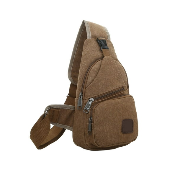 QTOCIO Thickened Zipper Outdoor Canvas Chest Bag New Men's Chest Bag Hiking Backpack Multipurpose Crossbody Chest Bag Messenger Bag Men's And Women's Chest Bag