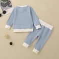 thumbnail image 4 of Sets for Baby Girls 18-24m Casual Striped Long Sleeve Sweater Pants 2 Piece Fall Clothes Knitting Outfits, Light Blue, 18 Months, 4 of 7