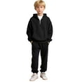 thumbnail image 5 of Posijego Boys Half Zip Sweatshirt Casual Hooded Solid Color Lightweight Pullover Hoodie Pocket Sweatshirts, 5 of 6