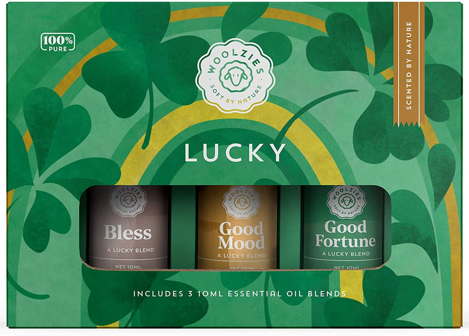 Lucky Essential Oil Blends Set of 3 for Diffuser, Massage, or Topical Use | Includes Good Mood, Bless & Good Fortune | 10 ML