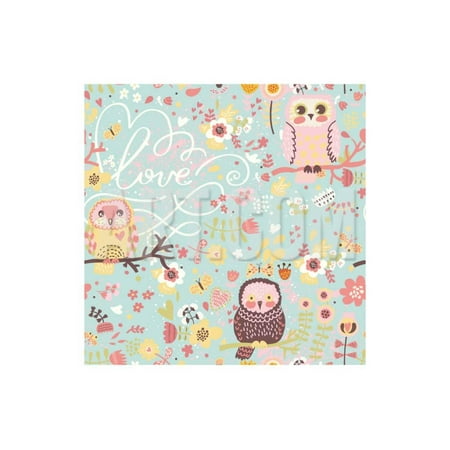 Wall Art Butterflies And Flowers Bright Spring Seamless Pattern in Pastel Colors. Cute Owls on Branches in Butterflies and Flowers I Print Wall Art By smilewithjul ()