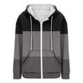 thumbnail image 5 of Hoodies for Women New Comfortable And Fashionable Color Block Printed Zipper Top Hooded Sweater Petite Medium Sweatshirt Women Hoodie Sweatshirt Crop Top Coat Sports Pullover Tops Grey M, 5 of 5
