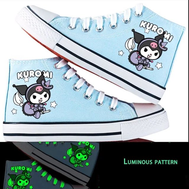 Sanrio-zapatos de lona de alta calidad de Hello Kitty para niños, zapatillas Kawaii luminosas con suelas suaves, a la moda, regalo
