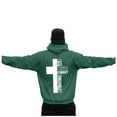 thumbnail image 4 of Male Long Sleeve Hooded Sweatshirt Solid Color Back Print Sweatshirt, 4 of 5