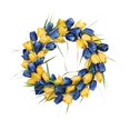 thumbnail image 2 of Corona de flores de tulipán artificial, corona navideña para puerta de entrada, guirnalda navideña para ventana de pared, corona de primavera y verano, 2 of 8