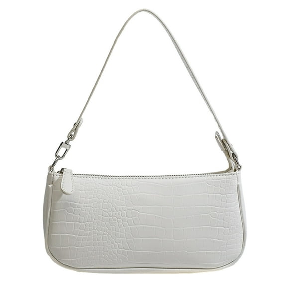 Retro Classic Clutch Shoulder Tote HandBag with Zipper Closure for Women Cute Clutch Purse and Handbag - White