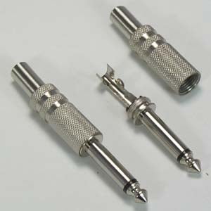 ACCL 1/4 inch Mono Plug Metal Housing w/ Spring Strain Release, 1 Pack