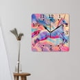 thumbnail image 3 of 10 Inch Wall Clock Battery Operated Square Clock for Office, Kitchen, Outdoor, Living Room,Unicorn and Rainbow Pink Attractive, 3 of 4