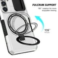 thumbnail image 3 of Allytech Magnetic Case for Samsung Galaxy S22 5G with Lens Slide Cover, [Non-Slip] [Military Grade Protection] Slim Shockproof Ring Stand Case Support Wireless Charging, White, 3 of 10