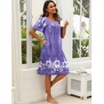 thumbnail image 4 of Ekouaer House Dresses for Women Mumu Duster Housecoat Short Sleeve Patio Dress Plus Size Nightgown, 4 of 6