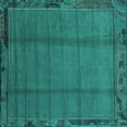 thumbnail image 1 of Ahgly Company Indoor Square Abstract Turquoise Blue Modern Area Rugs, 5' Square, 1 of 4