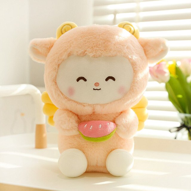 Cute / Soft / Cartoon / Little Sheep Plush Toy/ Little Sheep Doll Eating Watermelon/ Children's Birthday Gift/ Christmas Giftpink45cm Deng Xun unisex
