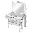 thumbnail image 2 of Rugerasy Engineered Wood Modern Vanity Table with Mirror - Adult Makeup Table Set, White, 2 of 9