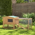 thumbnail image 2 of PawHut Rabbit Hutch Chicken Coop Wooden with Run, 2 of 10