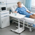 thumbnail image 6 of Adjustable Overbed Table with Wheels - Mobile Laptop & Dining Desk for Hospital Recovery, Home Care for Bedridden Adults, 6 of 12
