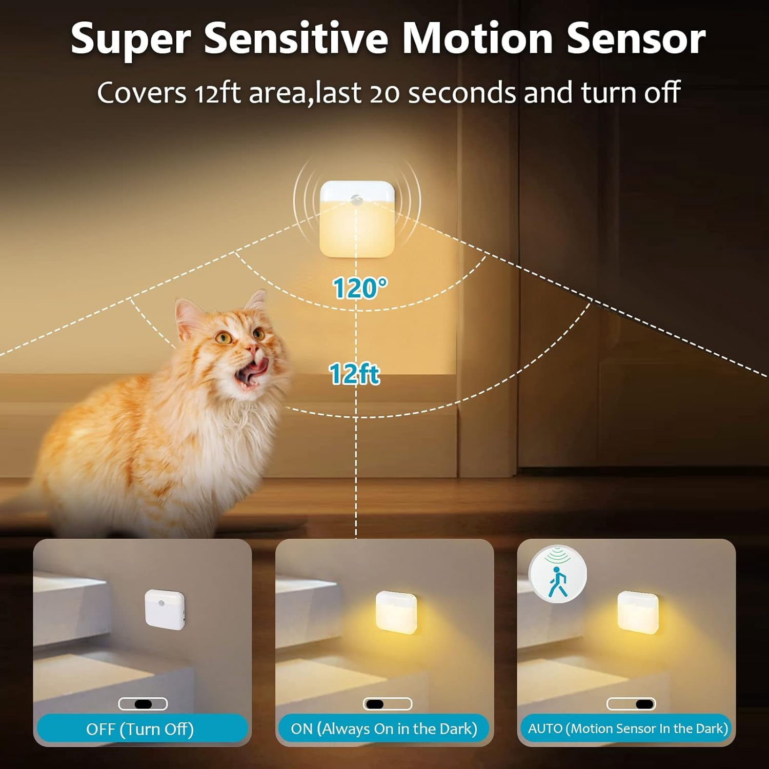 XIHAMA USB Rechargeable Battery Night Light Indoor,Stick-on Motion Sensor Puck Night Lights-No Need Plug Into Wall, Mini Motion Sensor Closet Lights for Stair Hallway Bedroom Toilet Cabinet