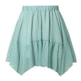 thumbnail image 5 of Womens Shorts 2025 Summer Low Rise Lace Mini Skirt Pleated Ruffle Skirt Flowy Asymmetrical Underskirt Fairy Half Skirt Casual Jean Shorts S-L, 5 of 8