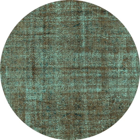 Ahgly Company Indoor Round Persian Turquoise Blue Traditional Area Rugs, 6' Round
