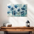 thumbnail image 4 of Elephant Stock Springing Up Blue Wall Art - Horizontal Multi Panel Canvas - Lobby Wall Decor - Floral And Botanical Multi Panel - Teal And Beige Decor By Nan - 23" x 14", 4 of 4