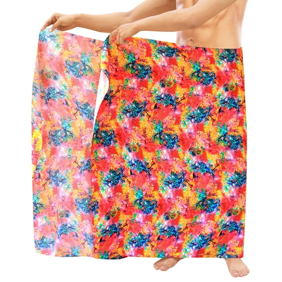 HAPPY BAY Men's Regular Swimwear Sarong Long Pareo Beach Wrap One Size Multicolor-O992 Summer Vacation Party