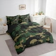 thumbnail image 3 of Castle Fairy Green Camo Bedding Comforter Set 7-Piece for Kids Children Teens,Plaid Camouflage King Bedding Sets,Abstract Geometric Ultra Soft Bed Sheets,Super Cozy Room Decor,Reversible, 3 of 8