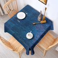thumbnail image 5 of 52x52in(132x132cm) Square Tablecloth, Waterproof Polyester Table Cover, Wrinkle Resistant & Washable Fabric for Dining, Kitchen, Picnic, Denim Jean Print, 5 of 6
