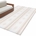 thumbnail image 2 of Khaki Stripe Pattern Washable Area Rug 3 x 5 ft Boho Cream Beige Stripes Farmhouse , Soft Non Slip Rugs Stain Repellent Indoor Felt Carpet for Living Dining Room Bedroom Home Office, 2 of 9