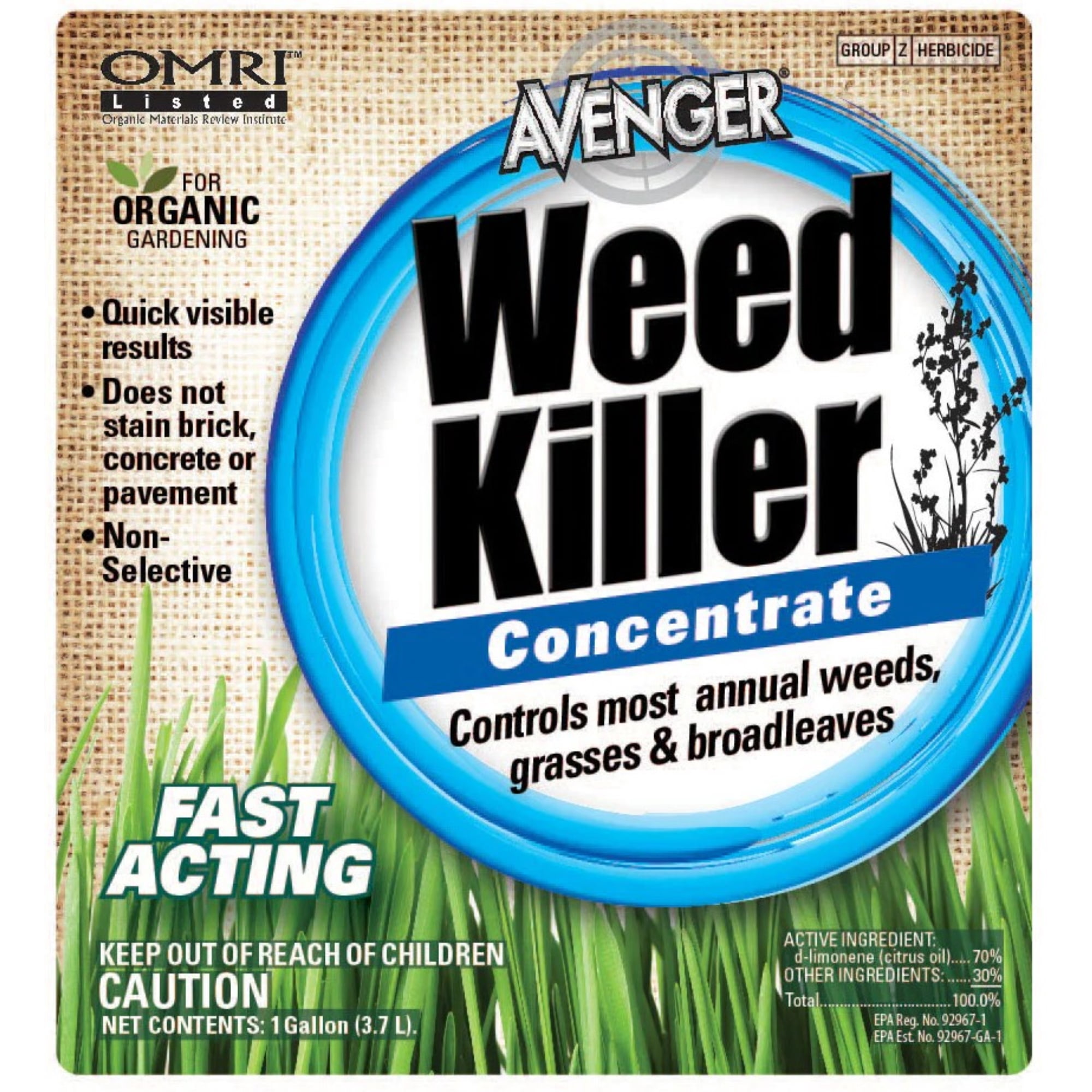 Avenger Organics Weed Killer for Organic Gardening, Ready-To-Use, 1 Gallon