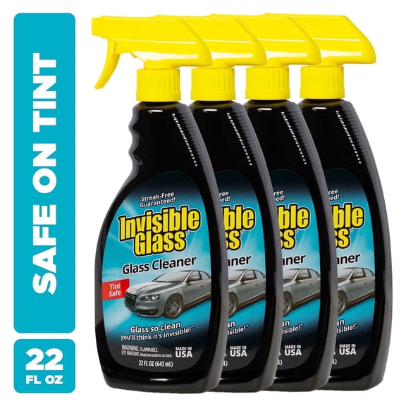 Invisible Glass 92164-4PK Premium Glass and Window Cleaner for Auto and Home Cleans Glass, Windows, Windshields, Navigation Screens, Streak-Free, Ammonia-Free, Tint-Safe, 22 Fl Oz, Pack of 4