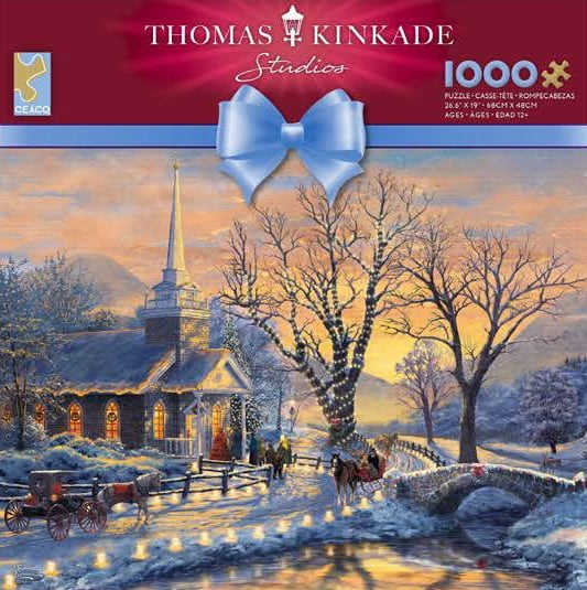 Thomas Kinkade 500 PC Jigsaw Puzzle Christmas Cottage Corkboard 2007 Ceaco for sale online 