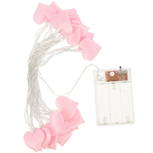 KAKOWELY Guirnalda de luces LED de tela con forma de corazón para San Valentín, decoración de 3 metros