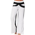 thumbnail image 4 of Pantalones de mujer Pantalones deportivos de retazos Pantalones de chándal casuales de pierna ancha sueltos, Blanco, S sidaley AP002168-01, 4 of 6