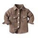 thumbnail image 2 of Gibobby Chamarra acolchada para niñasNiños pequeños bebé Unisex Unisex Otoño Invierno Plaid Tops camisa de manga larga abrigo chaqueta cárdigan ropa(Café, 2-3 Años), 2 of 3