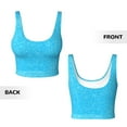thumbnail image 6 of Goofa Sky Blue Glitter Printed Sports Bras for Women, High Impact Running Bra Workout Crop Tank Tops Longline Sports Bra Push up-Small, 6 of 9