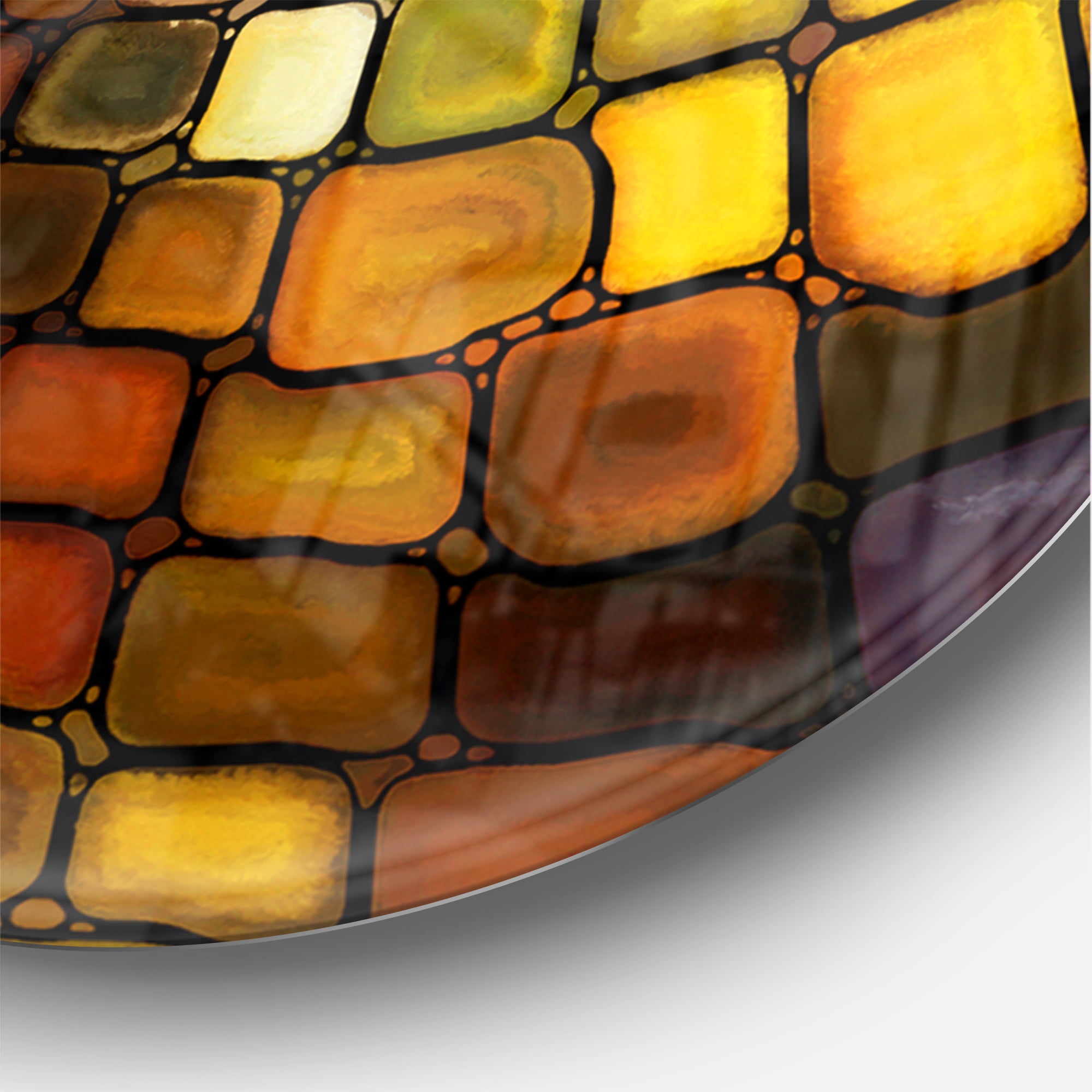 Designart 'Dreaming of Stained Glass' Metal Wall Clock