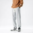 thumbnail image 3 of SWSMCLT Men's Snow Sweatpants Cotton Comfy Pants Drawstring Joggers Soft Winter Fashion Athletic Pocket Light Grey X-Large, 3 of 4