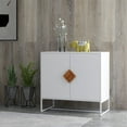 thumbnail image 4 of ASTARTH Storage Sideboard Cabinet White Modern 2 Doors Kitchen Buffet Cabinet Television Tables Entryway Cupboard Furniture with Solid Wood Square Handles and Metal Legs, 4 of 8