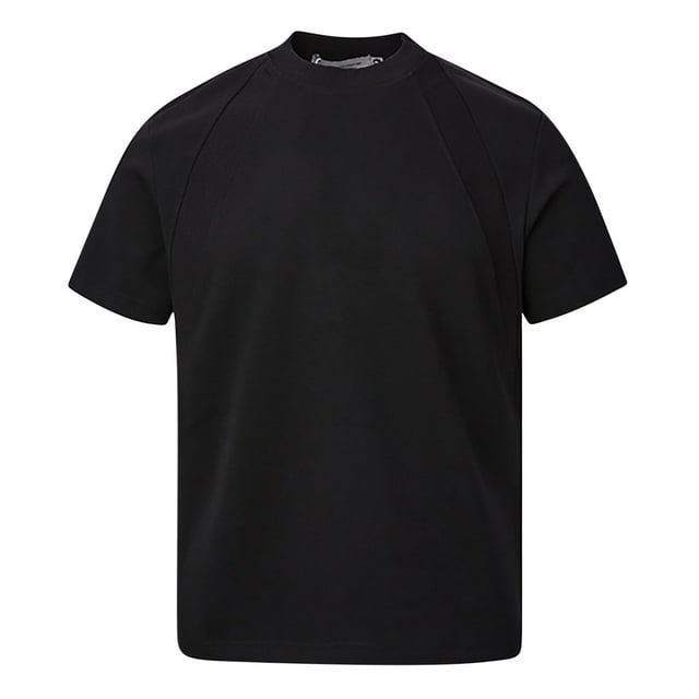 pstuiky Camisas de manga corta para hombre, Camisas casuales de manga corta con cuello redondo y diseño ajustado de color liso para hombre camisas casuales para hombre m