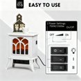 thumbnail image 5 of TopComfy Electric Fireplace Stove Heater with Realistic Log Set Flame Effect Freestanding Design Adjustable Heat Settings for Living Room Bedroom, White, 5 of 6