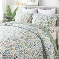 thumbnail image 1 of Juego de Ropa de Cama HoneiLife King de Microfibra con Edredón Floral de 3 Piezas, 1 of 9