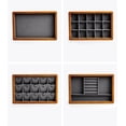 thumbnail image 4 of Wooden Multi Function Jewelry Display Box Microfiber Ring Earring Bangle Organizer Case Box Jewelry Tray, 4 of 7